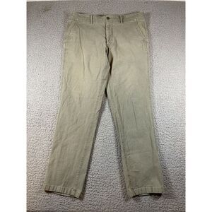 Bonobos Pants Mens 35x32 Green Athletic Straight Flat Front Preppy Twill (35x31)